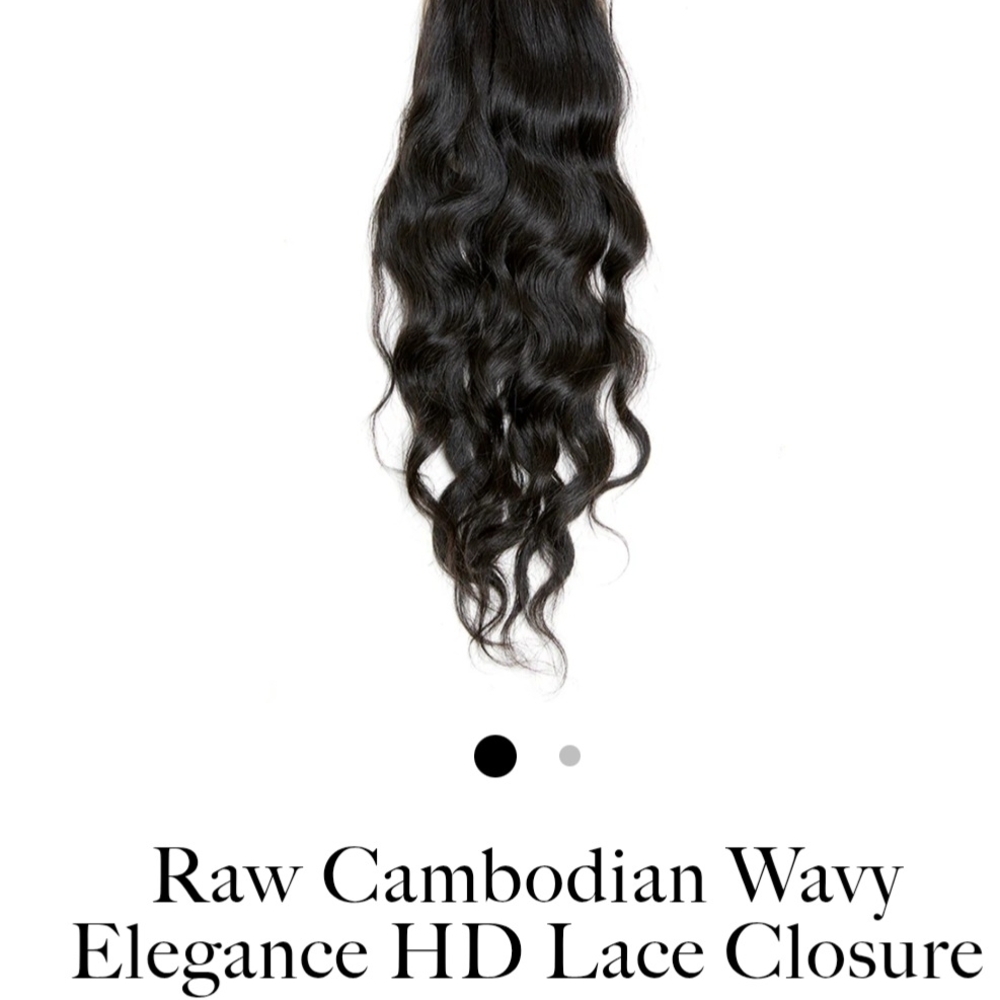 Raw Cambodian Wavy HD Lace Closure - Black